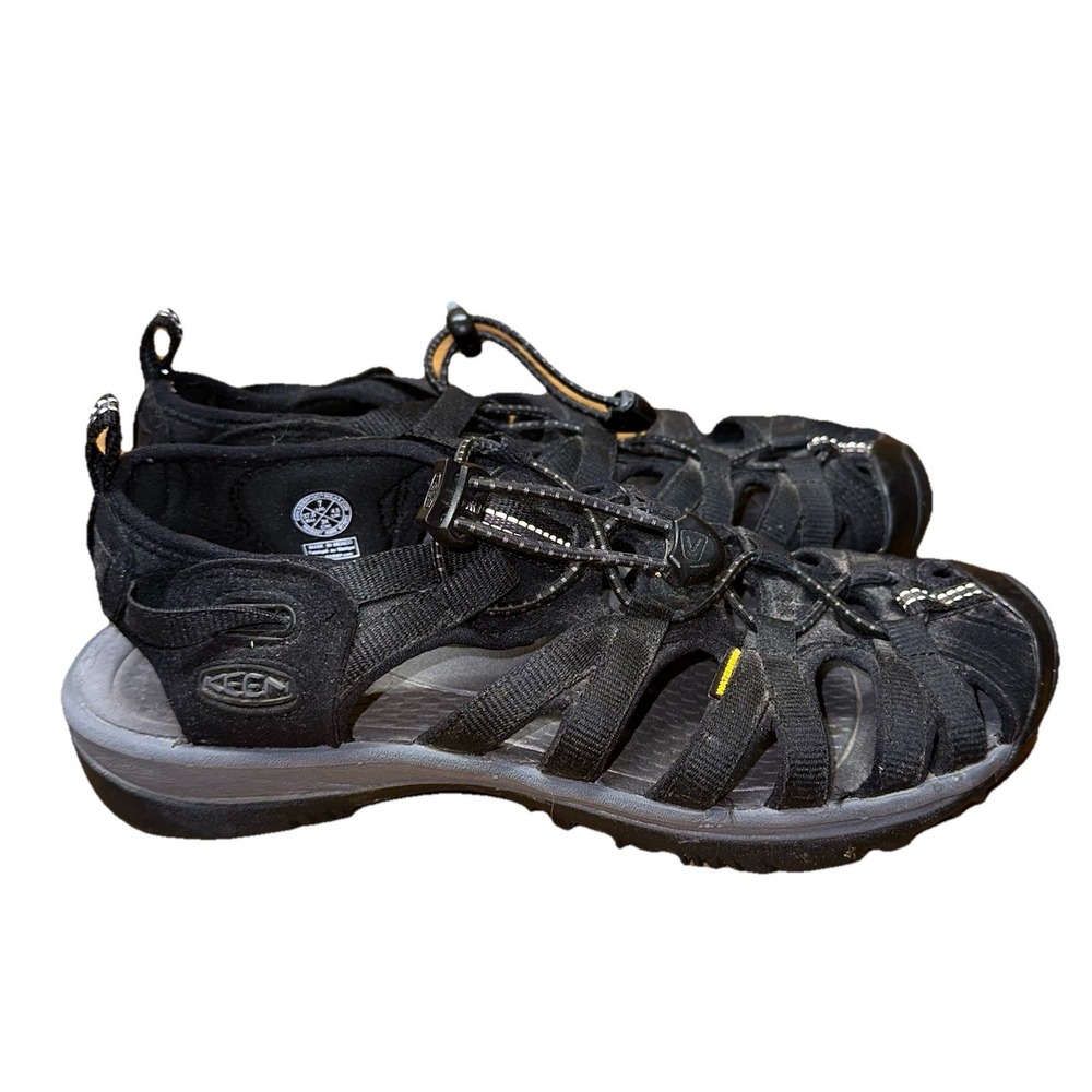 Keen Whisper Sandal Black Magnet Water Friendly Bungee Women's 7 (1018277) $130